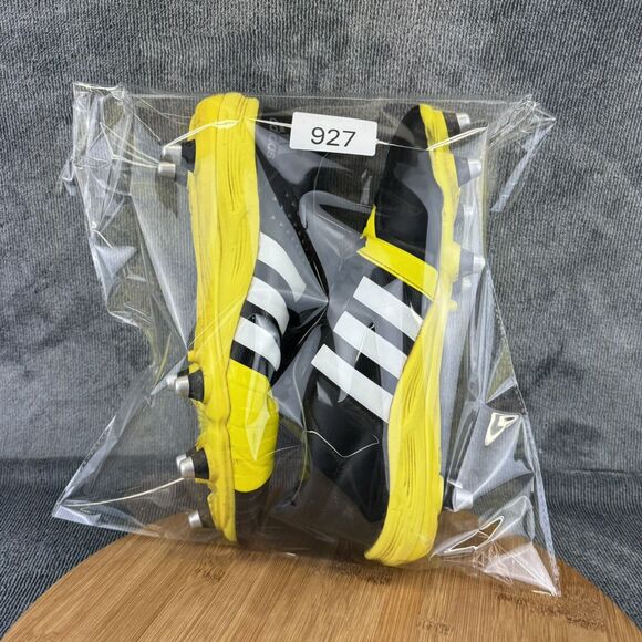 Adidas Mens Rugby FF80 Size 9 Cleats Black Yellow Soccer Boots FG Metal Spikes - Picture 10 of 10